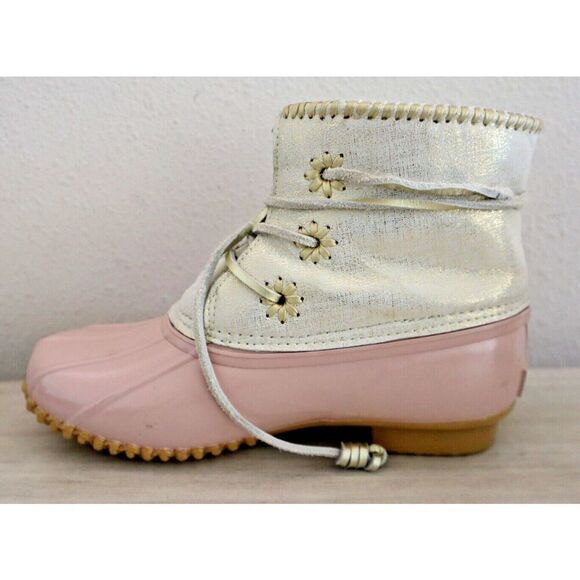 Jack Rogers Women's Sz 7 Blush Pink Chloe Classic Leather Rain Boots - Picture 5 of 10